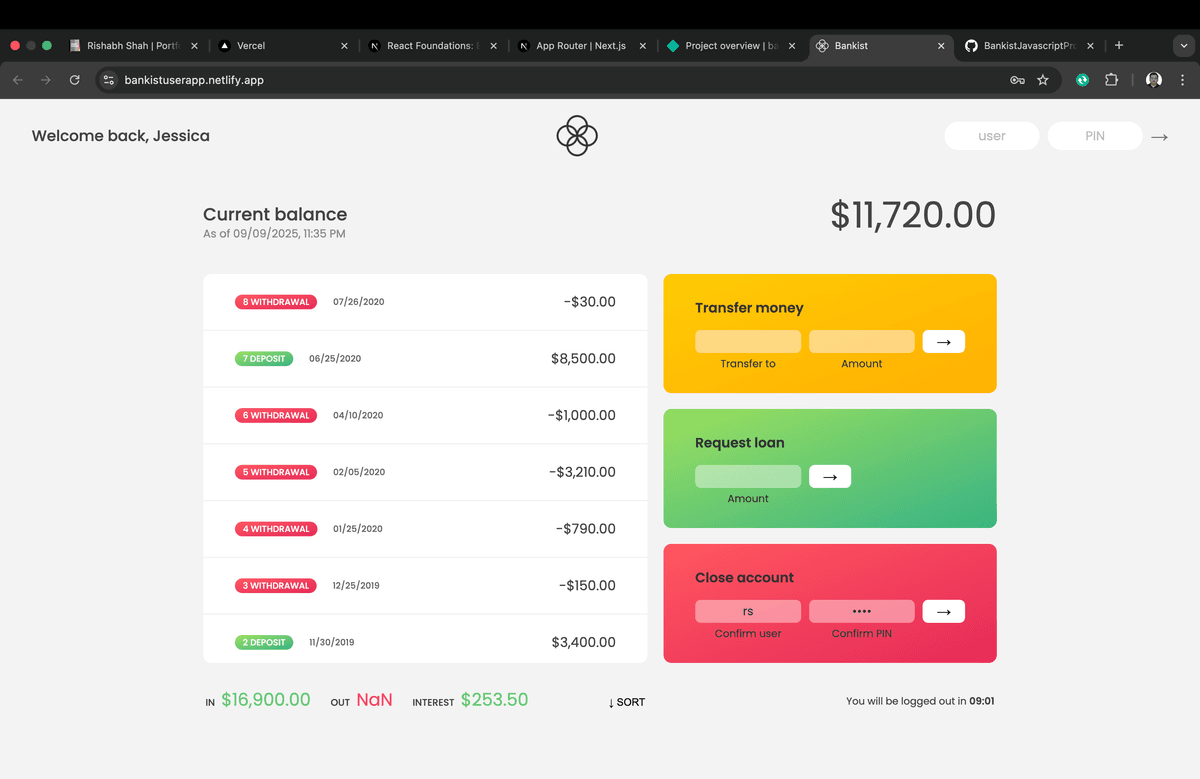 Bankist - The Banking App